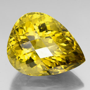 Quarzo Giallo limone naturale da 92.11 ct, Forma a pera, VVS