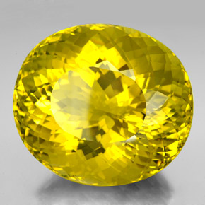 Quarzo naturale giallo da 320,20 ct, taglio ovale, VVS