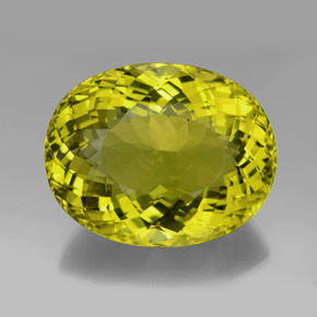 Quarzo naturale giallo da 199,65 ct, taglio ovale, VVS