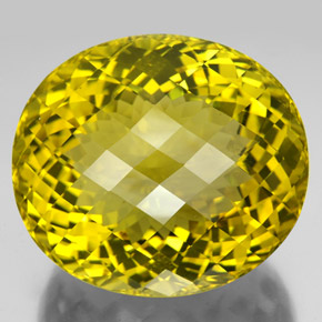 Quarzo naturale giallo da 347,80 ct, taglio ovale, VVS