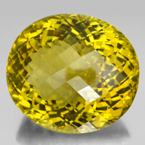 Quarzo naturale giallo da 347,80 ct, taglio ovale, VVS