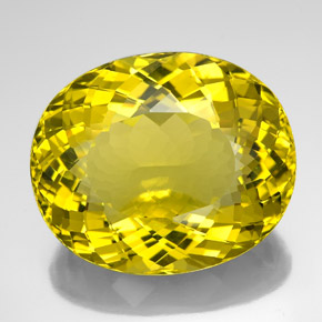 Quarzo naturale giallo da 132,25 ct, taglio ovale, VVS