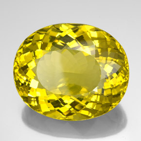 Quarzo naturale giallo da 132,25 ct, taglio ovale, VVS