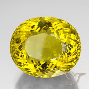 Quarzo Bombo Giallo naturale da 152.10 ct, Ovale, VVS-VS