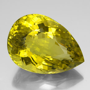 Quarzo Bombo Giallo naturale da 126.90 ct, Forma a pera, VVS