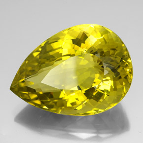 Quarzo Bombo Giallo naturale da 126.90 ct, Forma a pera, VVS