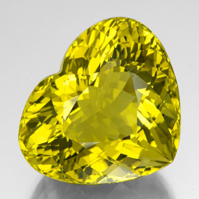 Quarzo Giallo limone naturale da 127.15 ct, A forma di cuore, VVS