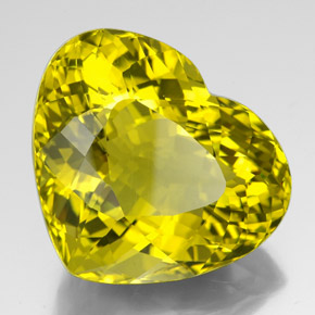 Quarzo Giallo limone naturale da 127.15 ct, A forma di cuore, VVS