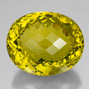 Quarzo naturale giallo da 195,30 ct, taglio ovale, VVS
