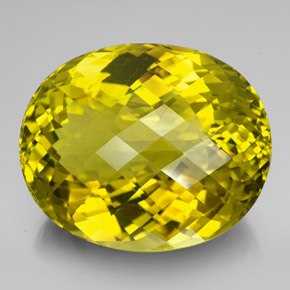 Quarzo naturale giallo da 223,35 ct, taglio ovale, VVS