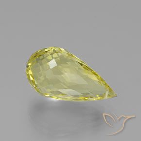 Quarzo Giallo chiaro naturale da 13.13 ct, Taglio briolette, VVS