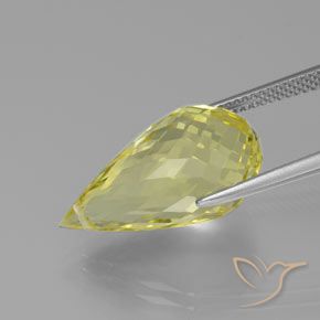 Quarzo Giallo chiaro naturale da 13.13 ct, Taglio briolette, VVS