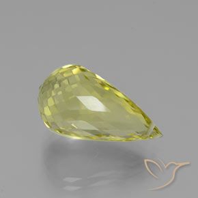 Quarzo Giallo chiaro naturale da 12.58 ct, Taglio briolette, VVS