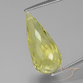 Quarzo Giallo chiaro naturale da 17.36 ct, Taglio briolette, VS