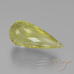 Quarzo Giallo chiaro naturale da 17.36 ct, Taglio briolette, VS