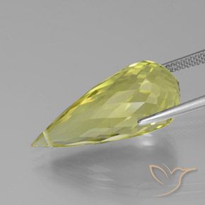 Quarzo Giallo chiaro naturale da 17.36 ct, Taglio briolette, VS