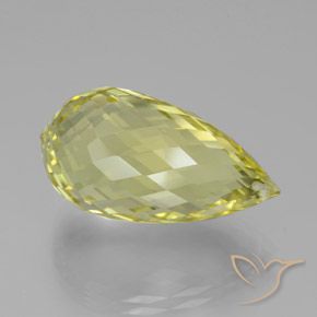 Quarzo Giallo Ananas Chiaro naturale da 34.21 ct, Taglio briolette, VVS