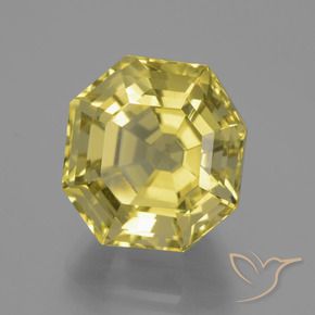 Quarzo Giallo chiaro naturale da 13.69 ct, Ottagonale / Taglio smeraldo, VVS