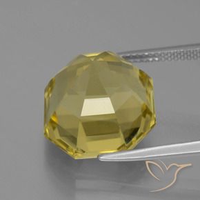 Quarzo Giallo chiaro naturale da 13.69 ct, Ottagonale / Taglio smeraldo, VVS