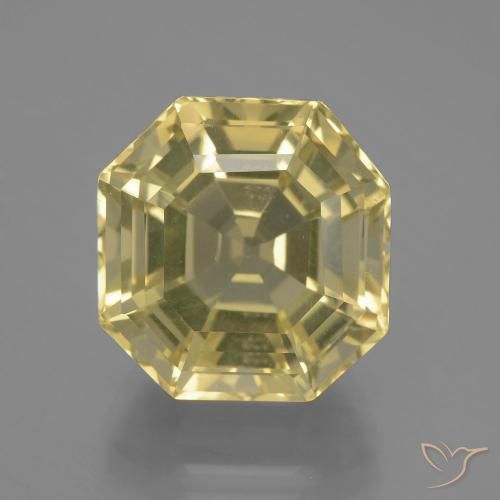 Quarzo Giallo pallido naturale da 13.34 ct, Ottagonale / Taglio smeraldo, VVS