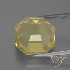 Quarzo Giallo dorato chiaro naturale da 13.48 ct, Ottagonale / Taglio smeraldo, VVS-VS