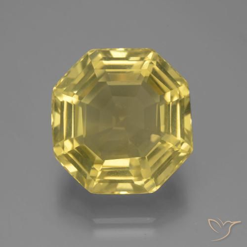 Quarzo Giallo medio-chiaro naturale da 14.70 ct, Taglio smeraldo, VVS