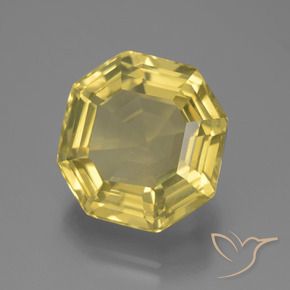 Quarzo Giallo medio-chiaro naturale da 14.70 ct, Taglio smeraldo, VVS