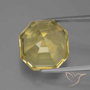 Quarzo Giallo medio-chiaro naturale da 14.70 ct, Taglio smeraldo, VVS