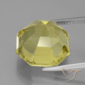 Quarzo Giallo pallido naturale da 12.65 ct, Ottagonale / Taglio smeraldo, VVS