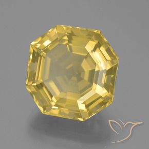 Quarzo Giallo chiaro naturale da 13.50 ct, Ottagonale / Taglio smeraldo, VVS-VS