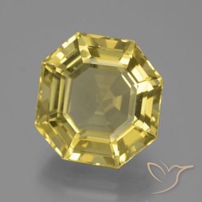 Quarzo Giallo dorato chiaro naturale da 13.83 ct, Ottagonale / Taglio smeraldo, VVS
