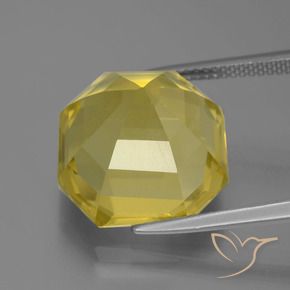 Quarzo Giallo chiaro naturale da 14.80 ct, Ottagonale / Taglio smeraldo, VVS-VS