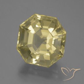 Quarzo Giallo pallido naturale da 13.37 ct, Ottagonale / Taglio smeraldo, VVS
