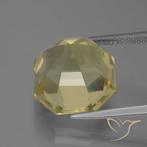 Quarzo Giallo pallido naturale da 13.37 ct, Ottagonale / Taglio smeraldo, VVS