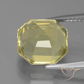 Quarzo Giallo pallido naturale da 4.93 ct, Ottagonale / Taglio smeraldo, VVS-VS
