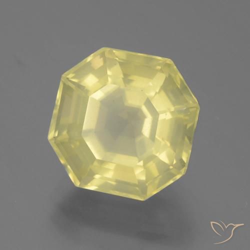 Quarzo Giallo pallido naturale da 4.90 ct, Ottagonale / Taglio smeraldo, VS