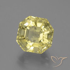 Quarzo Giallo pallido naturale da 3.94 ct, Ottagonale / Taglio smeraldo, VVS-VS
