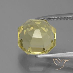 Quarzo Giallo pallido naturale da 3.94 ct, Ottagonale / Taglio smeraldo, VVS-VS