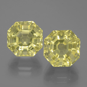 Quarzo naturale giallo da  ct, taglio smeraldo, VVS-VS