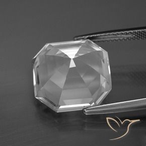 Quarzo Bianco trasparente naturale da 11.25 ct, Ottagonale / Taglio smeraldo, VVS