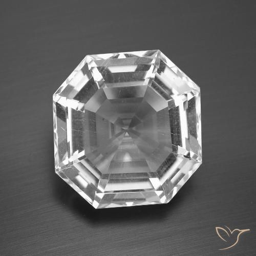 13.33ct Naturale Bianco trasparente Quarzo, Taglio smeraldo, VVS-VS