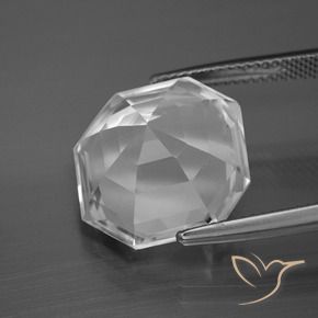 Quarzo Bianco trasparente naturale da 11.90 ct, Ottagonale / Taglio smeraldo, VVS
