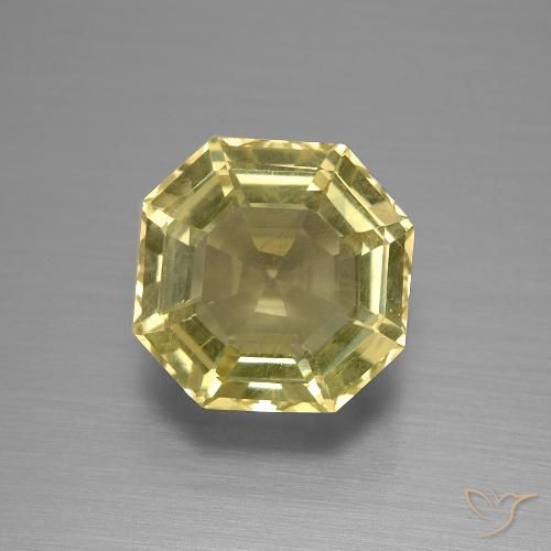 5.02ct Naturale Giallo pallido Quarzo, Taglio smeraldo, VS