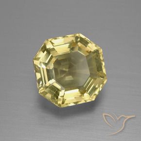 Quarzo Giallo pallido naturale da 5.02 ct, Ottagonale / Taglio smeraldo, VS
