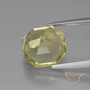 Quarzo Giallo pallido naturale da 5.02 ct, Ottagonale / Taglio smeraldo, VS