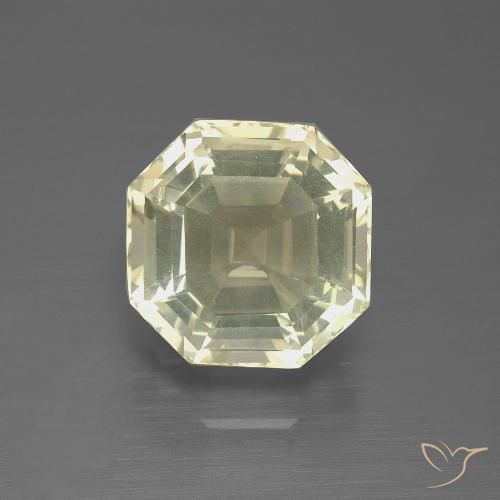 5.08ct Naturale Giallo pallido Quarzo, Ottagonale / Taglio smeraldo, VVS-VS, Photo A