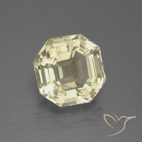 Quarzo Giallo pallido naturale da 5.08 ct, Ottagonale / Taglio smeraldo, VVS-VS