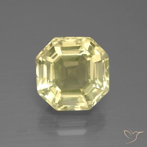 5.27ct Naturale Giallo pallido Quarzo, Ottagonale / Taglio smeraldo, VVS-VS, Photo A
