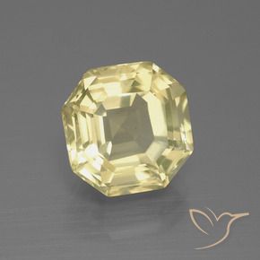 Quarzo Giallo pallido naturale da 5.27 ct, Ottagonale / Taglio smeraldo, VVS-VS