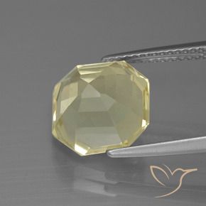 Quarzo Giallo pallido naturale da 5.27 ct, Ottagonale / Taglio smeraldo, VVS-VS